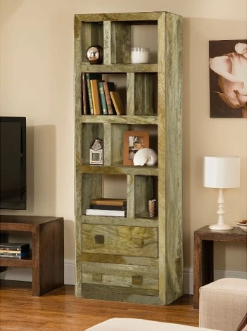 Yoga Mango Tall Bookcase With 2 Drawer