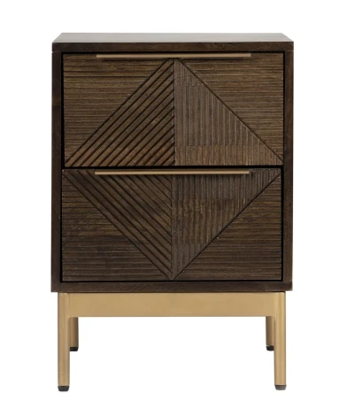 Zaine Carving 2 Drawer Bedside