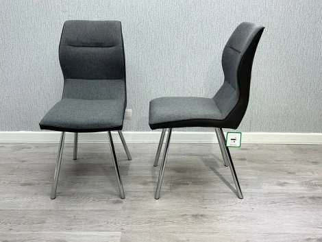 Zermatt Grey Fabric Dining Dining Chairs (Pair)