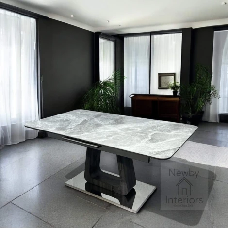 DT1060 - Zermatt Grey Ceramic Centre Extending Dining Table (160-200cm)